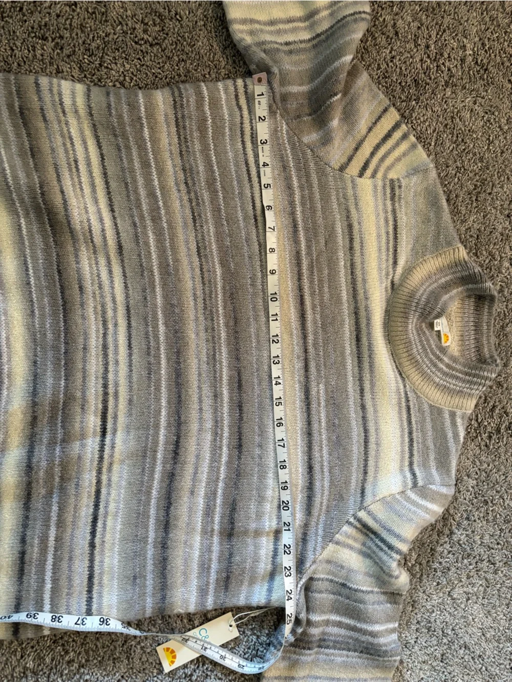 C&C California Mockneck Knit Fuzzy Cozy Striped Sweater Womens Size 2XL